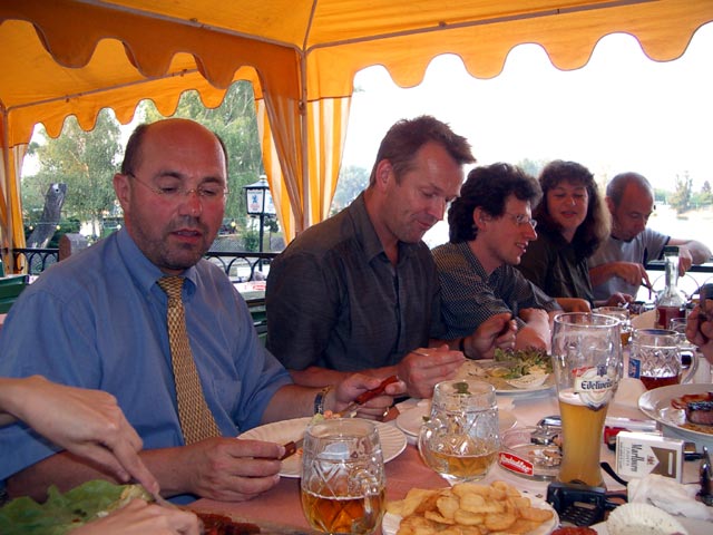 Hans-Christian, Erich, Erwin, Marianna und Manfred in der Alten Kaiserm&uuml;hle