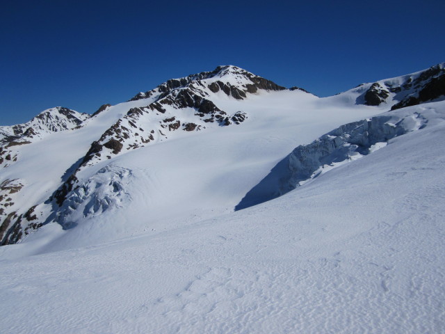 Pal&ograve;n de La Mare vom Ghiacciaio dei Forni aus (22. Apr.)