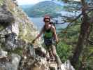 Drachenwand-Klettersteig: Carmen bei der Abzweigung zur H&auml;ngebr&uuml;cke