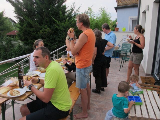 Irene, ?, ?, Michael, ?, Andreas, Alexander, Antonia und Marion in Bad V&ouml;slau