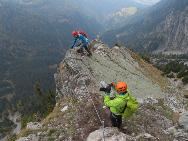 Heini-Holzer-Klettersteig: Martina und Axel am Geistergrat