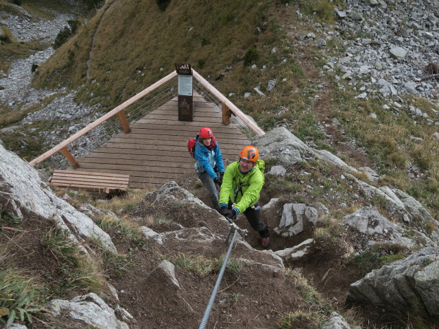 Heini-Holzer-Klettersteig: Martina und Axel im Einstieg