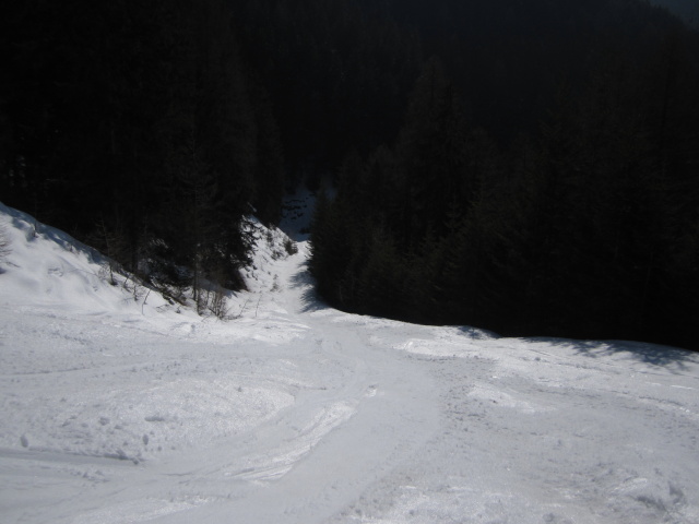 ehemalige Talabfahrt Seiser Alm - St. Ulrich (25. M&auml;rz)