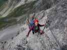 Arlberger Klettersteig: Angela zwischen Osteinstieg und Wei&szlig;schrofenspitze (19. Juli)