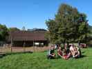 Ursa, Manuel, Ella, Hannelore, ich, Nils und Sabine im Tierpark Buchenberg