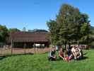Ursa, Manuel, Ella, Hannelore, ich, Nils und Sabine im Tierpark Buchenberg