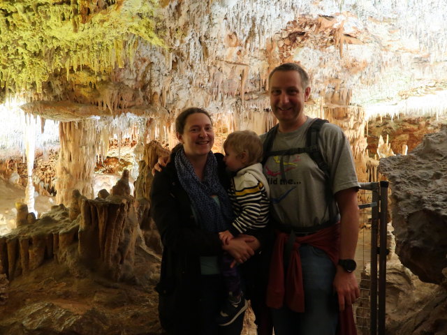 Sabine, Nils und ich in den Coves dels Hams in Porto Cristo (21. Nov.)