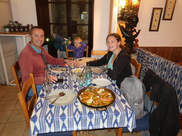 Ich, Nils und Sabine im Restaurant El Rey de La Tapa in Sineau (21. Nov.)