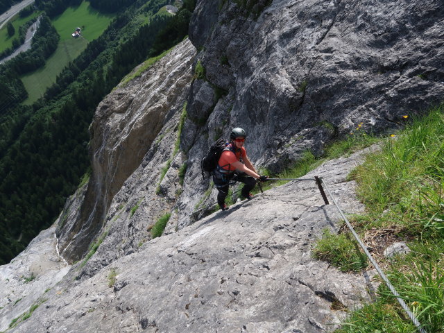 Klostertaler Klettersteig: Carmen im Abschnitt 4 'Dirty Shoe Corner'