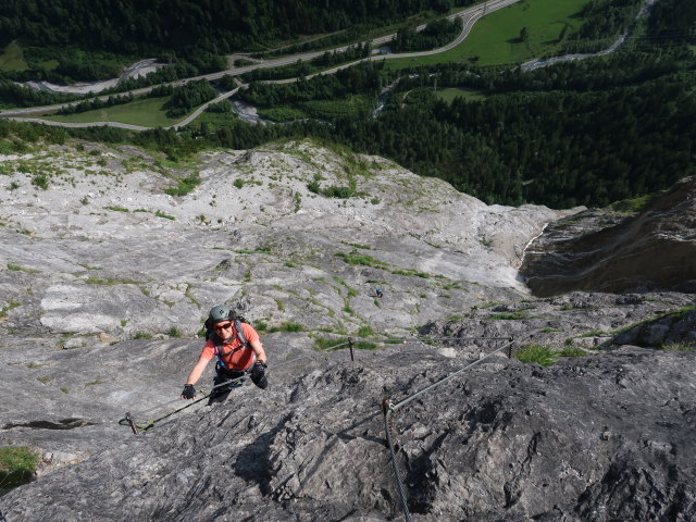 Klostertaler Klettersteig: Carmen im Abschnitt 4 'Dirty Shoe Corner'