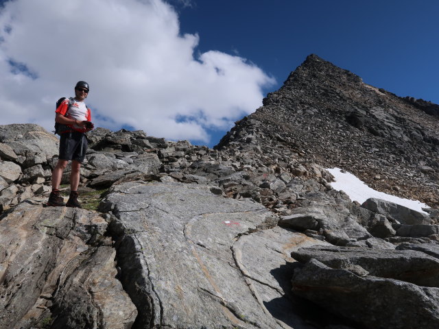 Ronald in der S&uuml;dlichen Goldzechscharte, 2.857 m (8. Aug.)