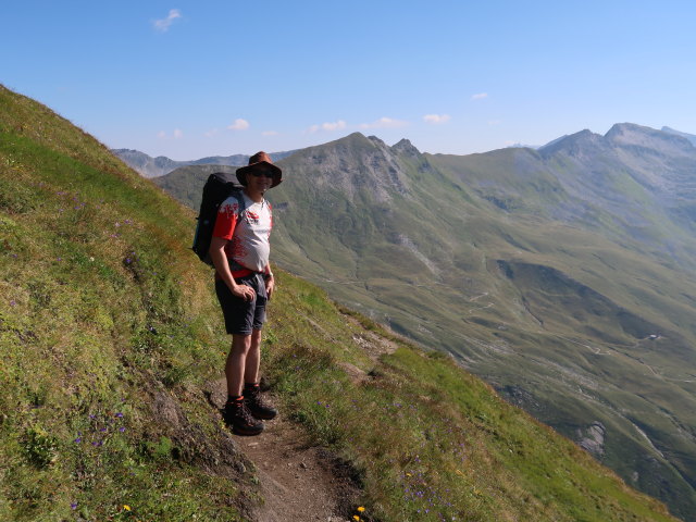 Ronald am Hagener Weg zwischen Feldseescharte und Hagener H&uuml;tte (10. Aug.)