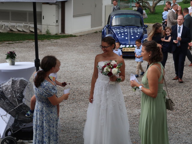 Sabine, Nils, Kathrin und ? beim Musikpavillon Payerbach
