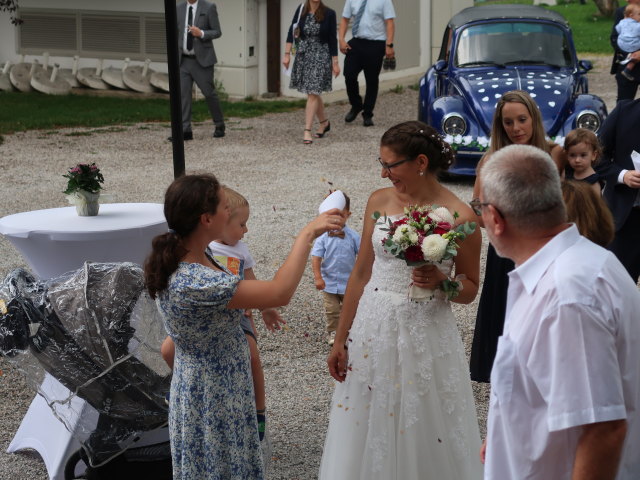 Sabine, Nils und Kathrin beim Musikpavillon Payerbach