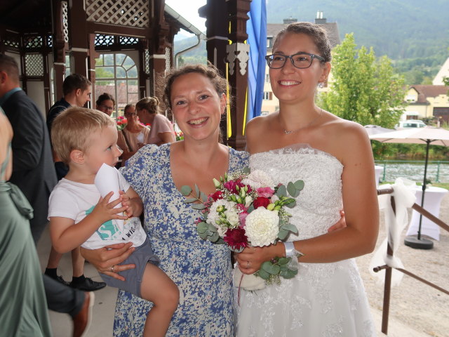 Nils, Sabine und Kathrin im Musikpavillon Payerbach