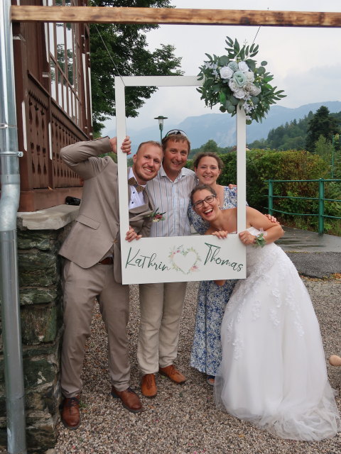 Thomas, ich, Sabine und Kathrin beim Musikpavillon Payerbach
