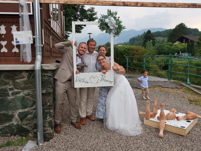 Thomas, ich, Sabine, Kathrin und ? beim Musikpavillon Payerbach