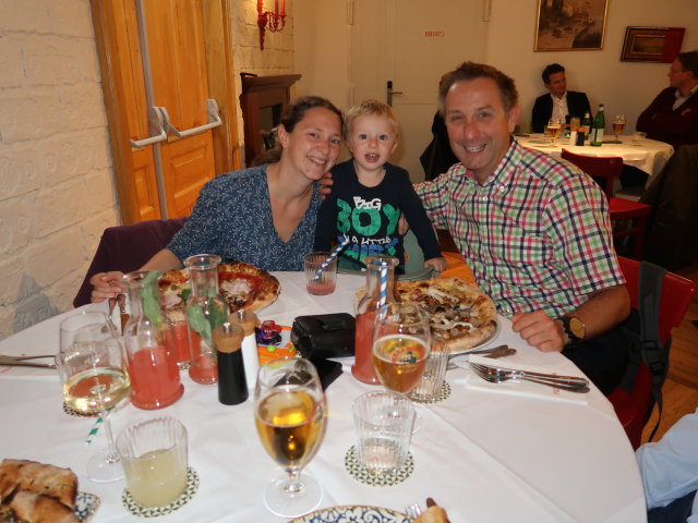 Sabine, Nils und ich in der Pizzeria Figoletta