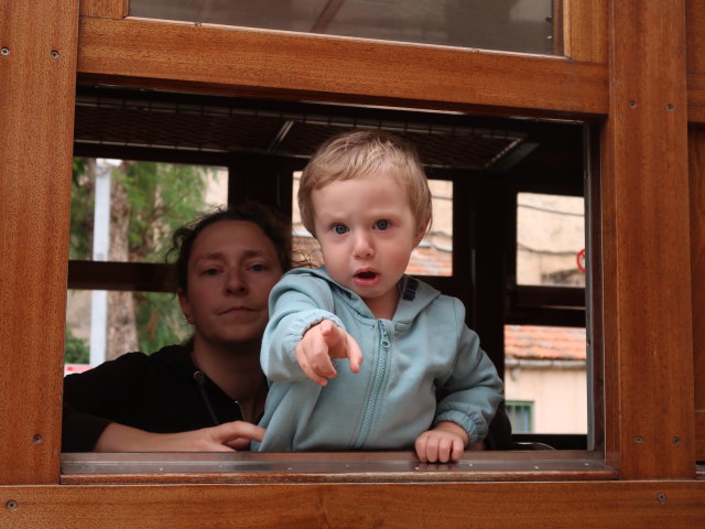 Sabine und Nils in der Estaci&oacute; del Tren de S&oacute;ller de Palma (14. Nov.)