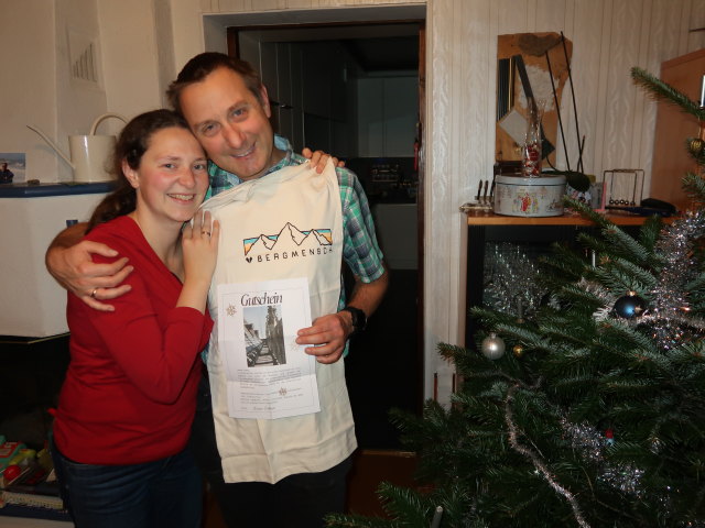 Sabine und ich im Haus meiner Eltern (24. Dez.)