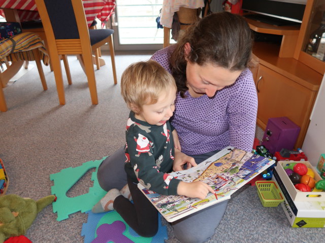 Nils und Sabine in unserer Wohnung (25. Dez.)