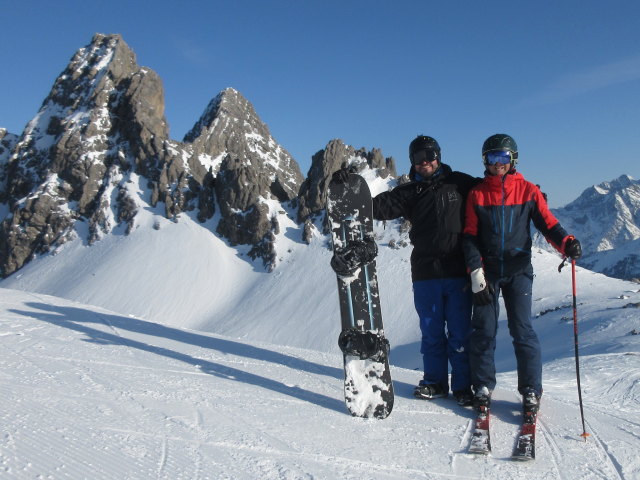 Markus und ich bei der Bergstation des Vallugalifts, 2.578 m