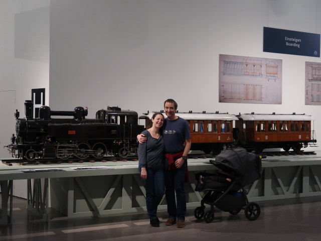 Sabine, ich und Nils in der Sonderausstellung 'Im Bann der Bahn'