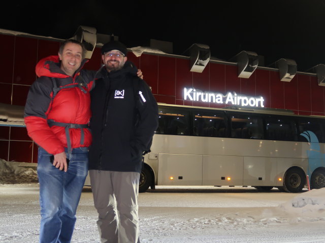 Ich und Markus am Kiruna Flygplats, 460 m (19. Feb.)