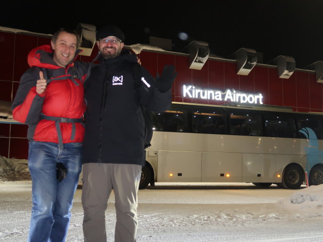 Ich und Markus am Kiruna Flygplats, 460 m (19. Feb.)