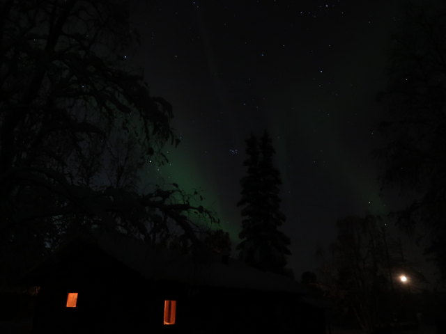 Wildniscamp von Arctic Dogsled Adventure beim V&auml;kk&auml;r&auml;j&auml;rvi (21. Feb.)