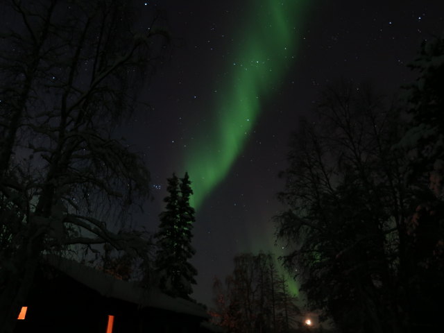 Wildniscamp von Arctic Dogsled Adventure beim V&auml;kk&auml;r&auml;j&auml;rvi (21. Feb.)