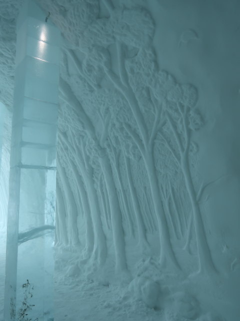 Main Hall Cathedral Grove im Icehotel 36 in Jukkasj&auml;rvi (23. Feb.)