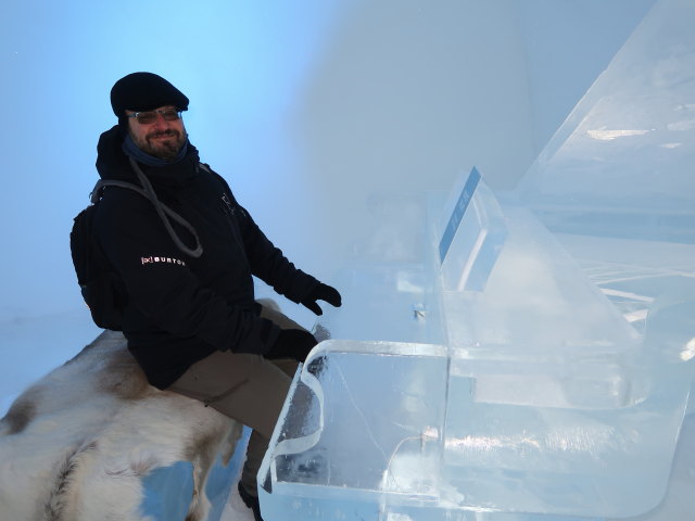 Markus im Icehotel 36 in Jukkasj&auml;rvi (23. Feb.)