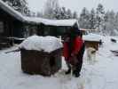 Markus im Wildniscamp von Arctic Dogsled Adventure beim V&auml;kk&auml;r&auml;j&auml;rvi (20. Feb.)