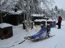Markus im Wildniscamp von Arctic Dogsled Adventure beim V&auml;kk&auml;r&auml;j&auml;rvi (20. Feb.)