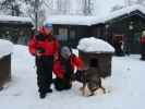 Ich und Markus im Wildniscamp von Arctic Dogsled Adventure beim V&auml;kk&auml;r&auml;j&auml;rvi (20. Feb.)