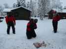 Markus im Wildniscamp von Arctic Dogsled Adventure beim V&auml;kk&auml;r&auml;j&auml;rvi (20. Feb.)