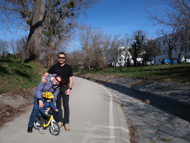 Nils, Sabine und ich zwischen Pellmannbr&uuml;cke und Marenabr&uuml;cke