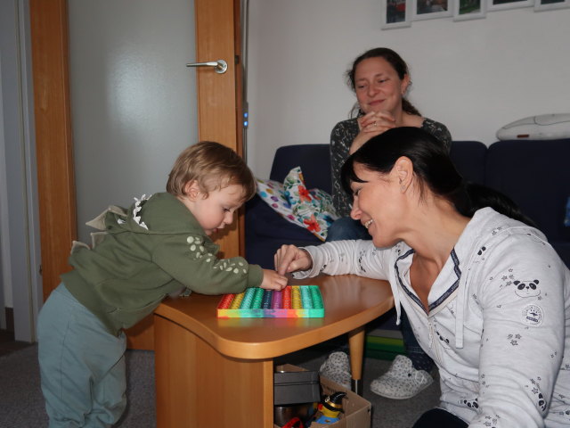 Nils, Sabine und Birgit in unserer Wohnung