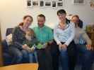 Sabine, Nils, ich, Birgit und Mario in unserer Wohnung
