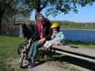 Mama und Nils zwischen Brigittenauer Br&uuml;cke und Reichsbr&uuml;cke