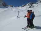 Ich und Stefan bei der Bergstation der Eisgratbahn II, 2.900 m