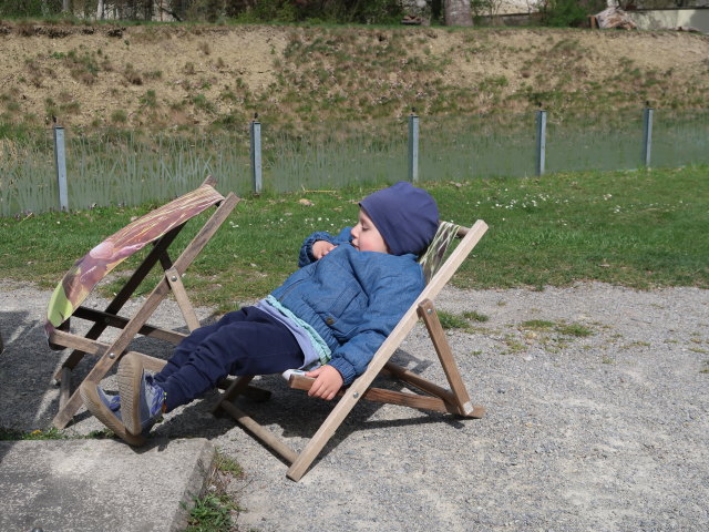 Nils auf der Schlossinsel im Nationalparkzentrum Schloss Orth, 150 m