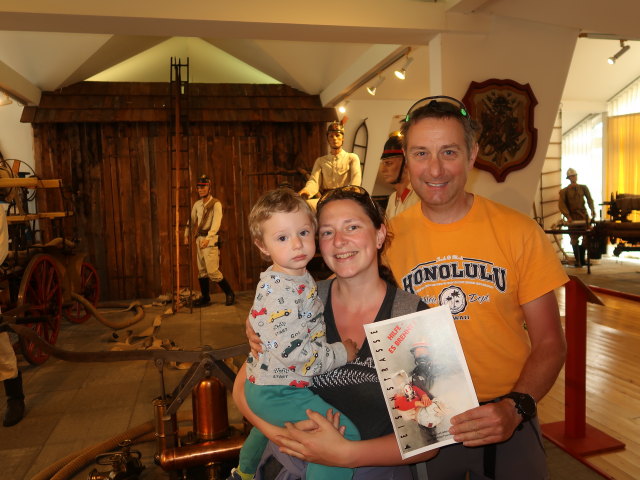 Nils, Sabine und ich im Erlauftaler Feuerwehrmuseum in Purgstall (9. Mai)