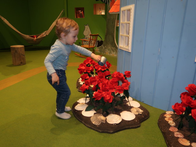 Nils in der Sonderausstellung 'Rohkeus, rakkaus, vapaus! Muumiseikkailu' im Suomen Merimuseo in Kotka (22. Mai)