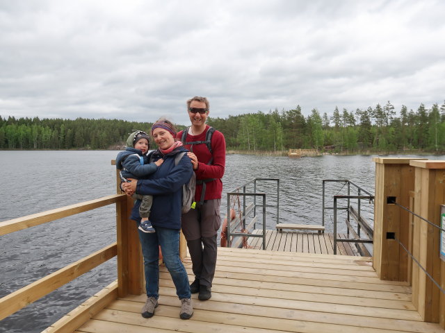 Nils, Sabine und ich bei der Ketunlossi im Repoveden Kansallispuisto (24. Mai)