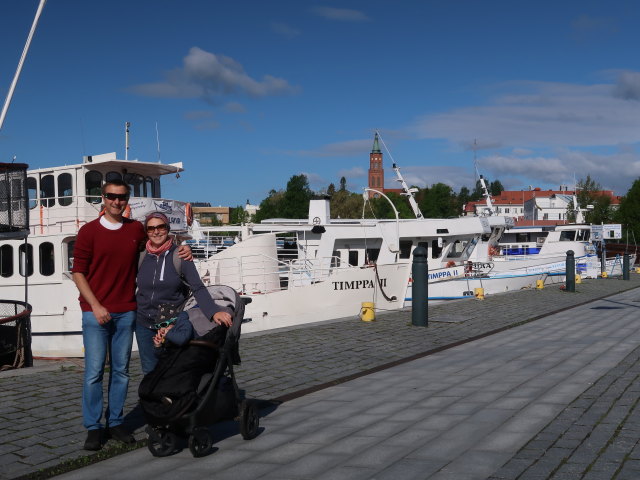 Ich, Sabine und Nils im Savonlinnan Satama (25. Mai)