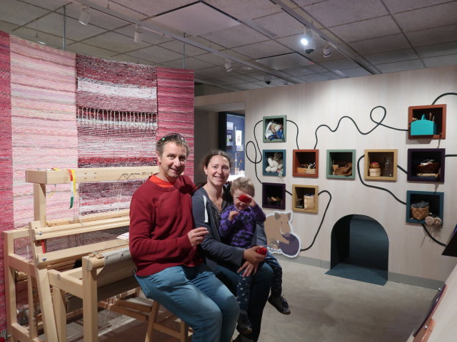 Ich, Sabine und Nils im Suomen K&auml;sity&ouml;n Museo in Jyv&auml;skyl&auml; (28. Mai)