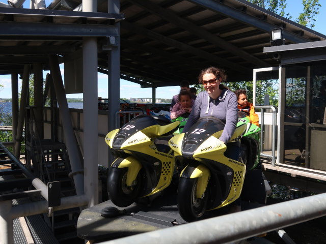 Sabine im Motogee in S&auml;rk&auml;nniemi in Tampere (29. Mai)