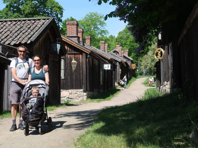 Ich, Nils und Sabine im Luostarinm&auml;en Museokortteli in Turku (31. Mai)